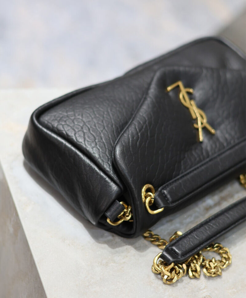 Saint Laurent Calypso Small In Plunged Lambskin Black